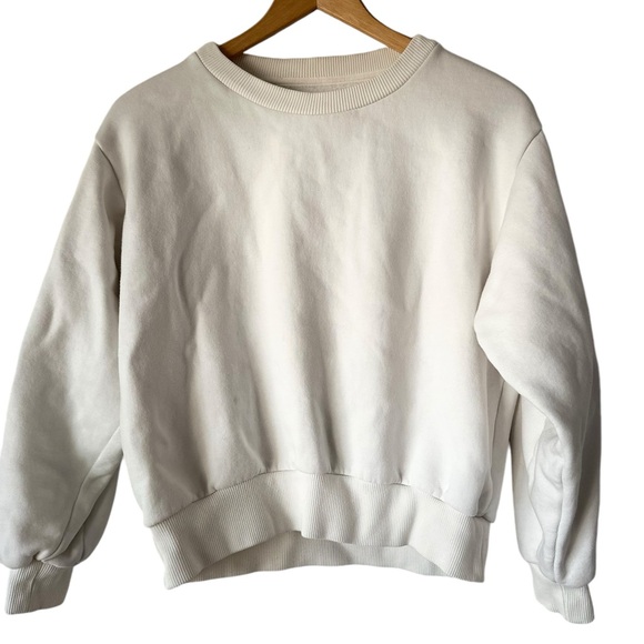 Everlane Tops - Everlane Cotton Blend White Petite XS Sweatshirt
